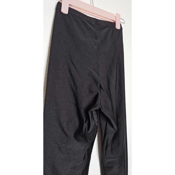American Apparel Womens Leggings Small Black Shiny Elastic Waist Pull On Dance - Picture 3 of 9